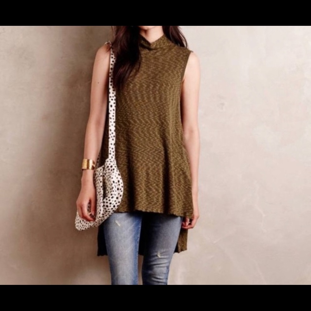 Left of Center mock turtleneck sweater tank XS